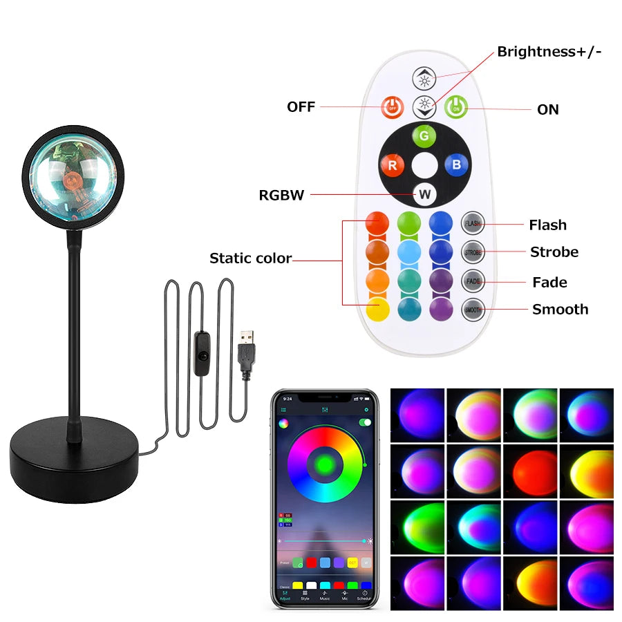 Bluetooth Sunset Lamp with App Control